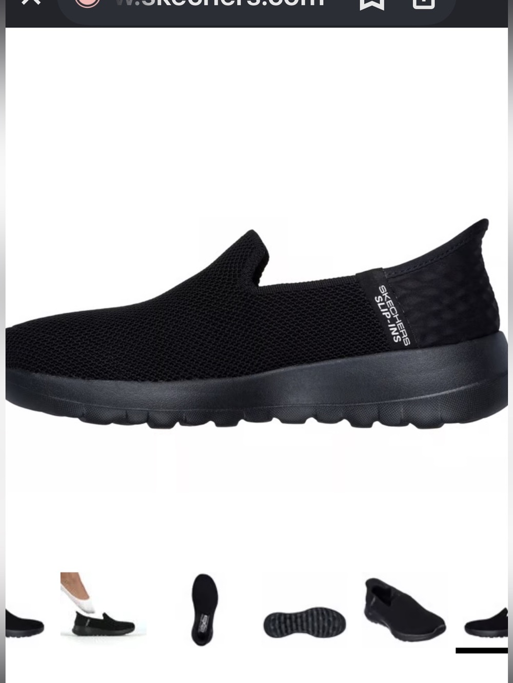 NEW WOMENS GO-WALK BLACK MESH SLIP ON SKECHERS WALKING SNEAKERS  SZ 7